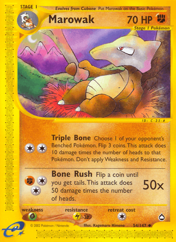 Marowak, carta 54 di Aquapolis