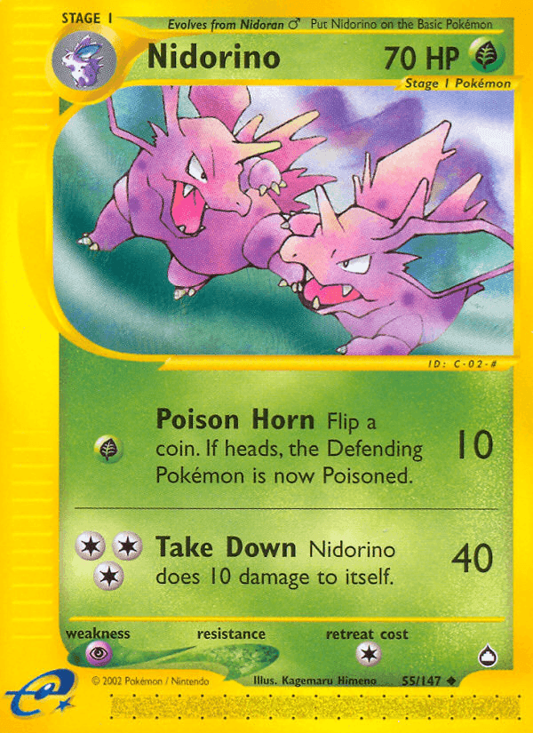 Nidorino, carta 55 di Aquapolis