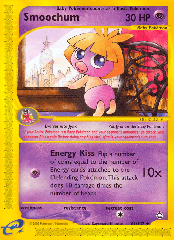 Smoochum, card 61 from Aquapolis
