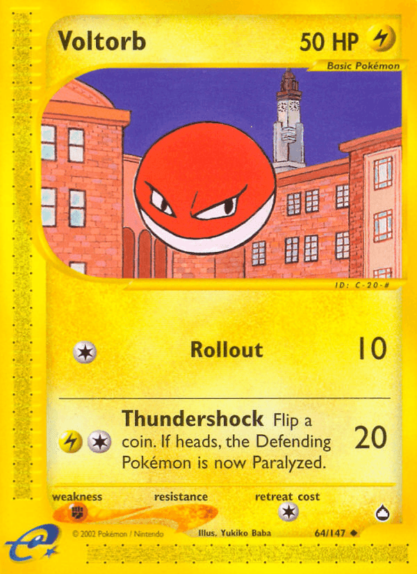 Voltorb, card 64 from Aquapolis