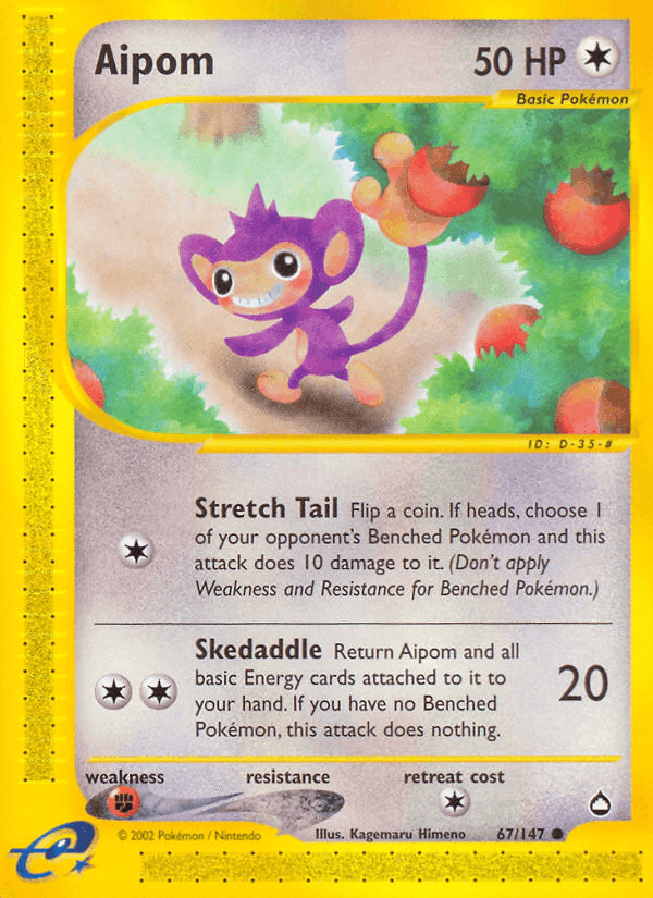 Aipom, card 67 from Aquapolis