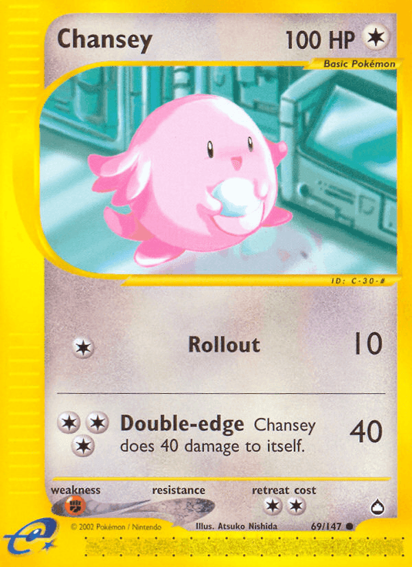Chansey, card 69 from Aquapolis