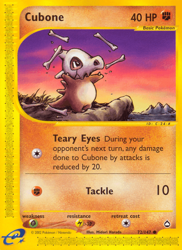 Cubone, card 72 from Aquapolis