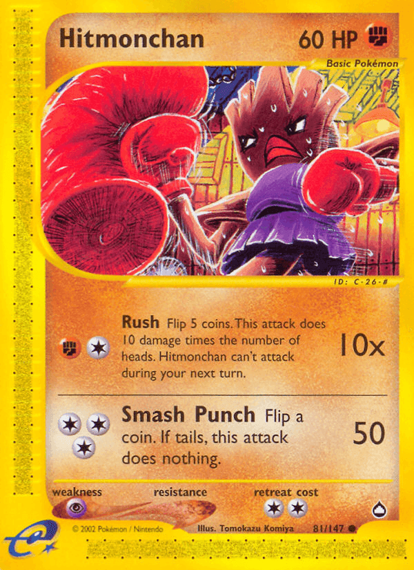 Hitmonchan, card 81 from Aquapolis