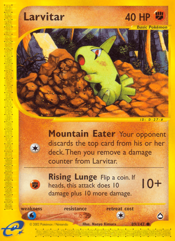 Larvitar, card 89 from Aquapolis