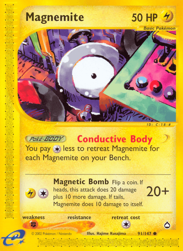 Magnemite, card 91 from Aquapolis
