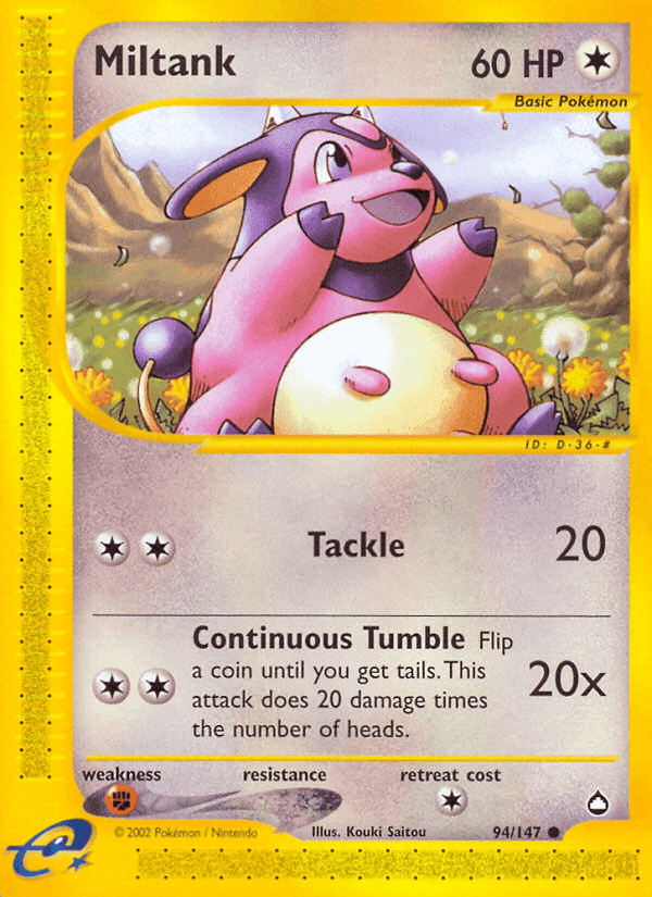 Miltank, card 94 from Aquapolis