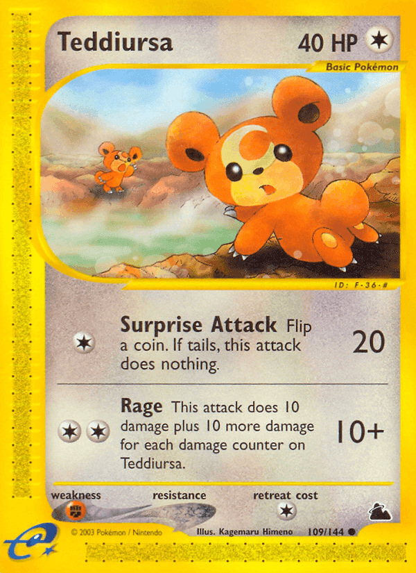 Teddiursa, card 109 from Skyridge