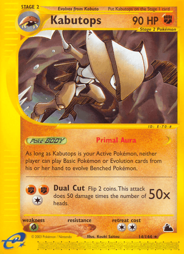 Kabutops, carta 14 di Skyridge