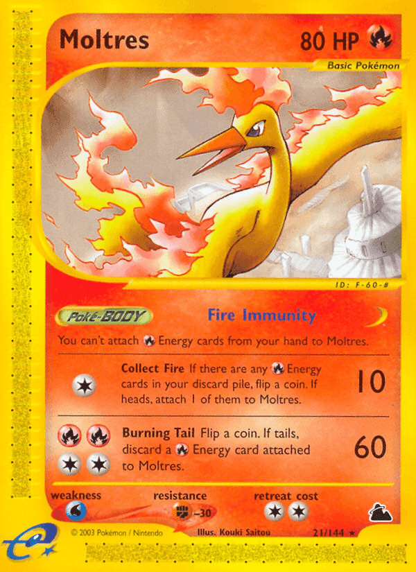 Moltres, carta 21 di Skyridge