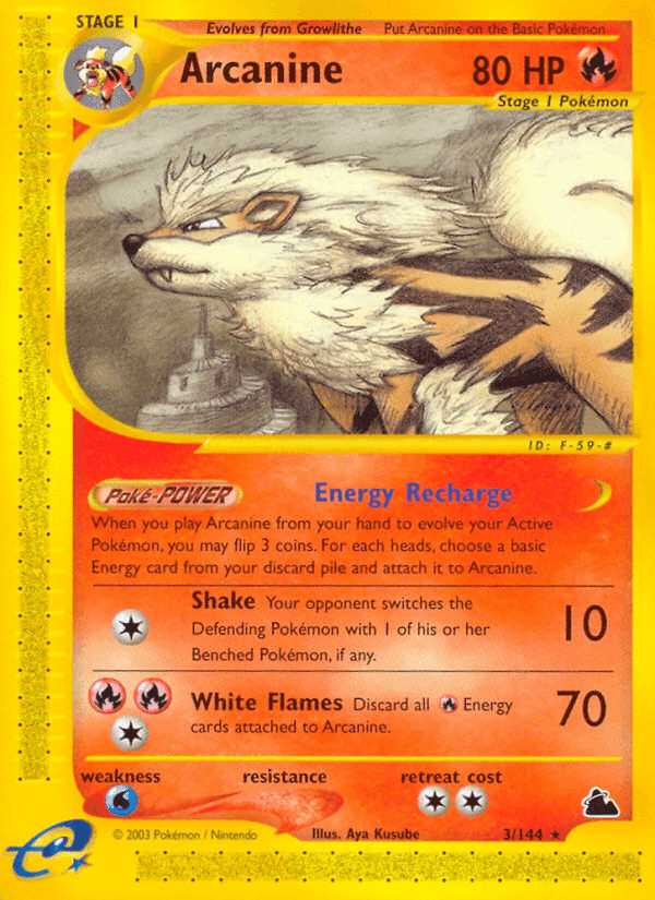 Arcanine, carta 3 di Skyridge