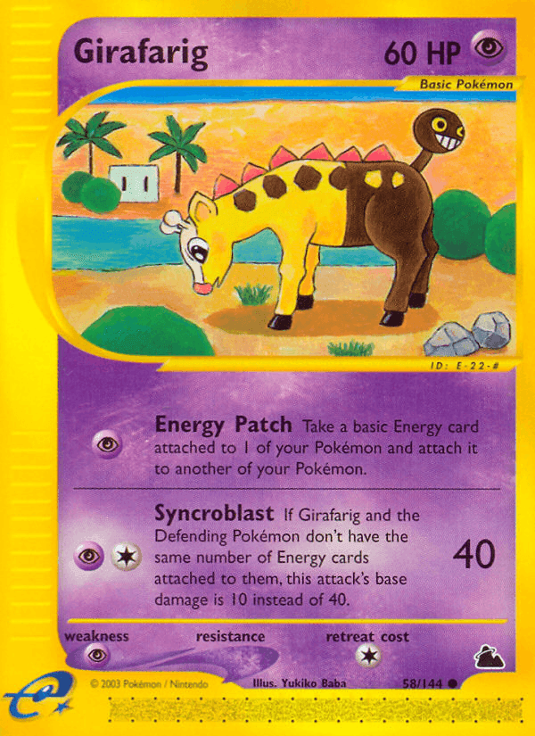 Girafarig, carta 58 di Skyridge