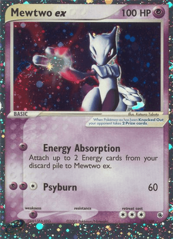 Mewtwo ex, carta 101 de Rubí & Zafiro
