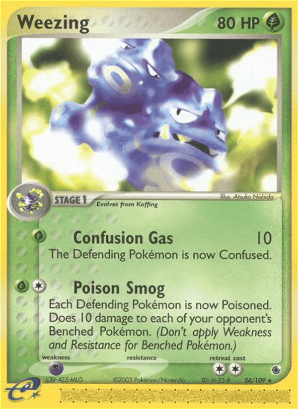 Weezing, carta 24 di EX Rubino & Zaffiro