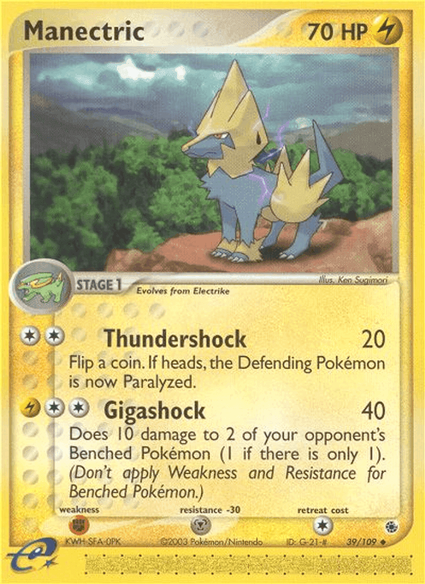 Manectric, carta 39 di EX Rubino & Zaffiro