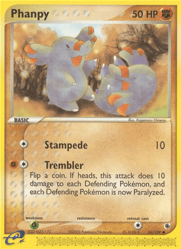 Phanpy, card 62 from Ruby & Sapphire