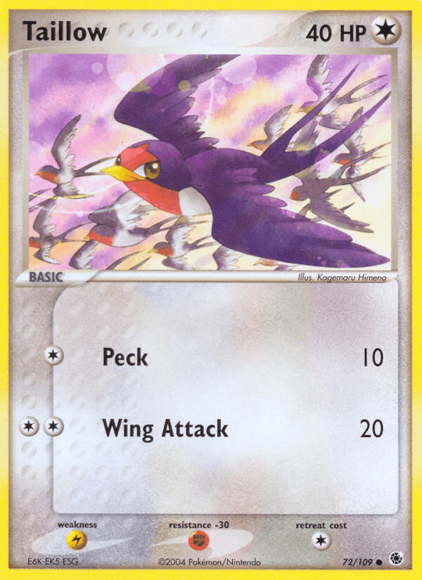 Taillow, card 72 from Ruby & Sapphire