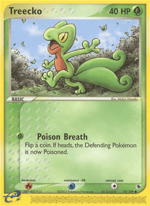 Treecko, card 75 from Ruby & Sapphire
