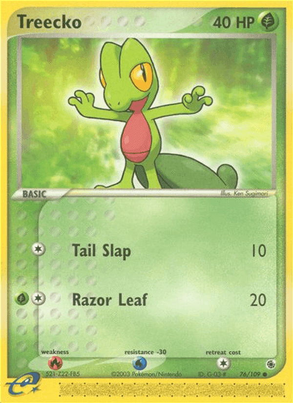 Treecko, card 76 from Ruby & Sapphire