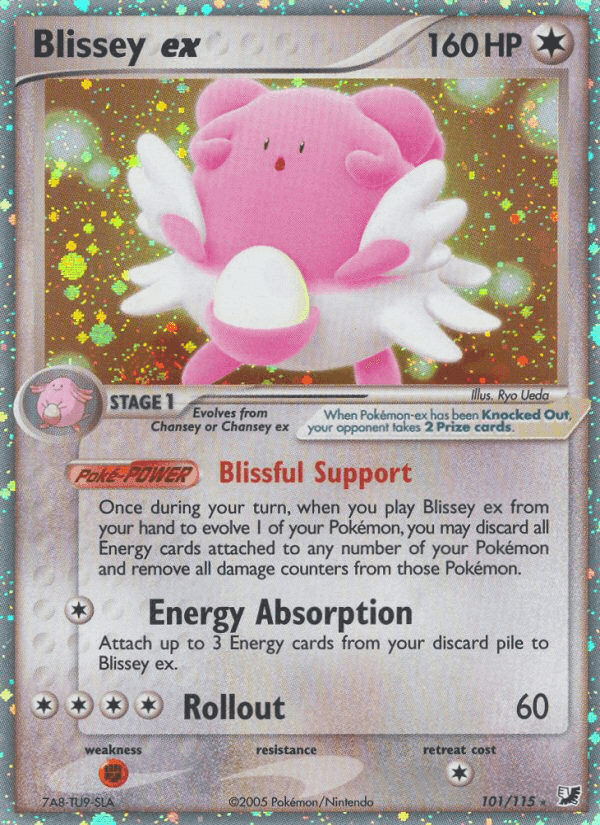 Blissey ex, card 101 from Unseen Forces