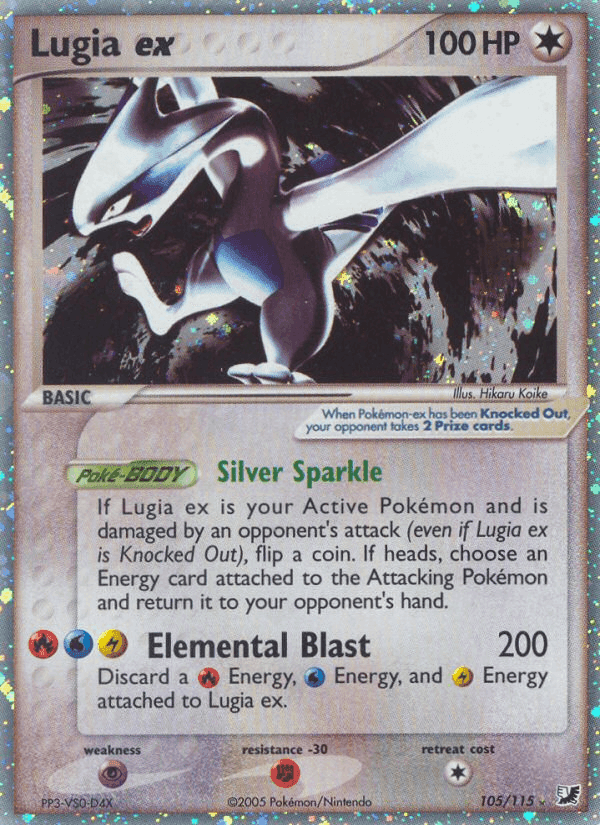 Lugia ex, carta 105 di EX Forze Segrete