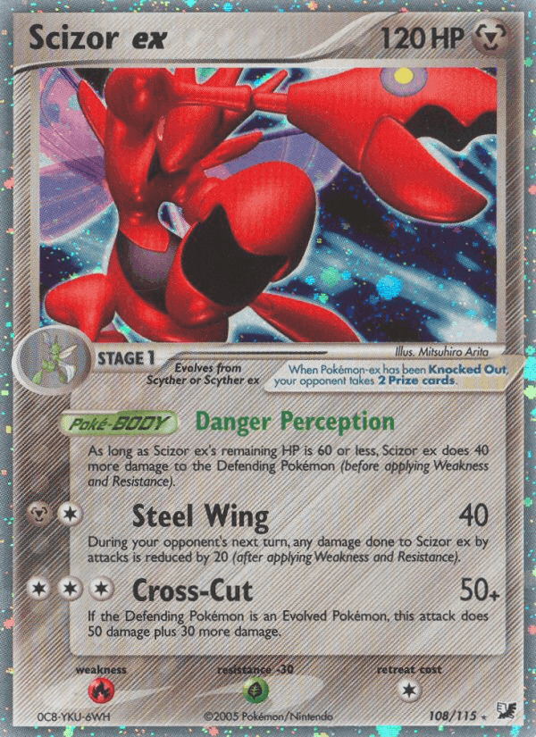 Scizor ex, card 108 from Unseen Forces