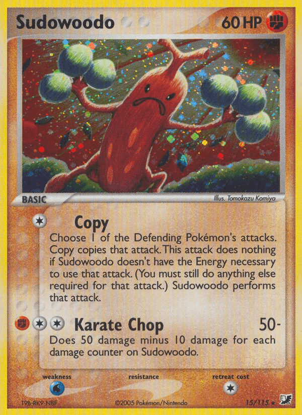 Sudowoodo, carta 15 de EX Fuerzas Ocultas