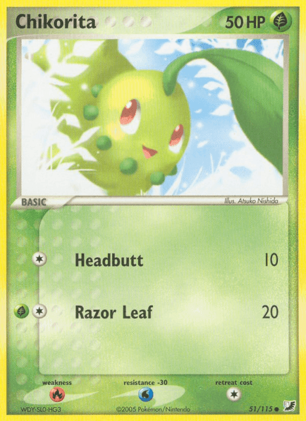 Chikorita, carta 51 de EX Fuerzas Ocultas