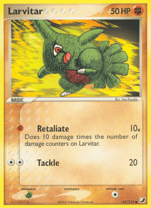 Larvitar, card 61 from Unseen Forces