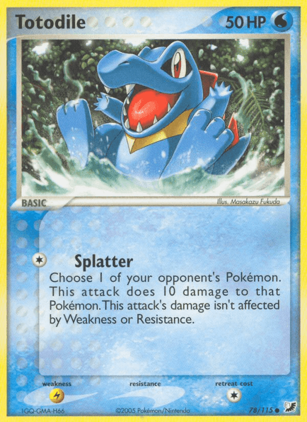 Totodile, card 78 from Unseen Forces