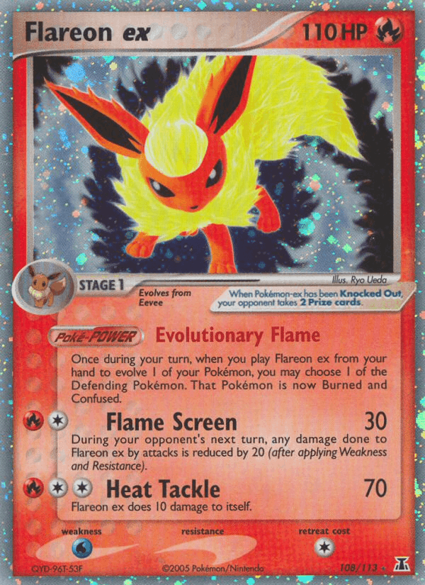 Flareon ex, card 108 from Delta Species