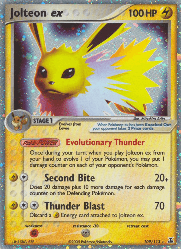 Jolteon ex, card 109 from Delta Species