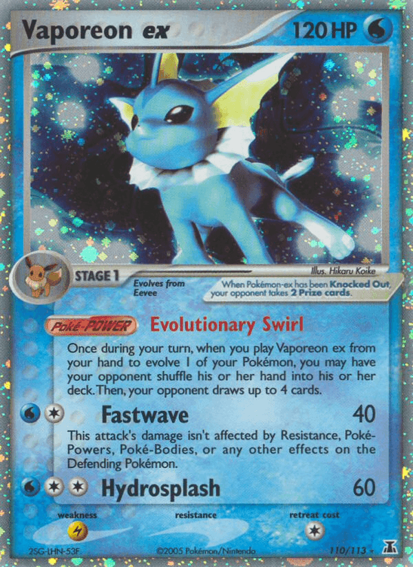Vaporeon ex, carta 110 de Delta Species