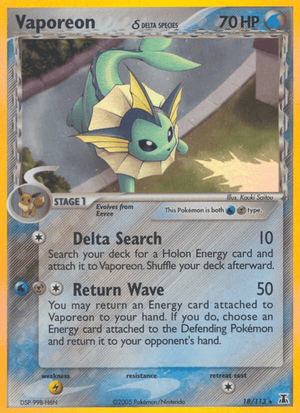 Vaporeon δ, carta 18 di EX Specie Delta