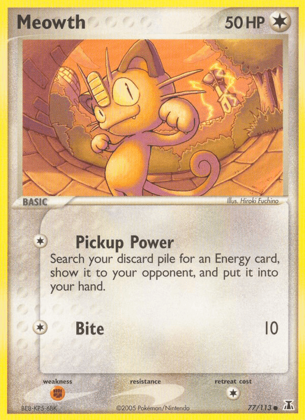 Meowth, carta 77 de Delta Species