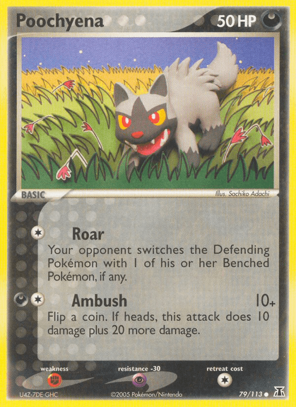 Poochyena, carta 79 de Delta Species