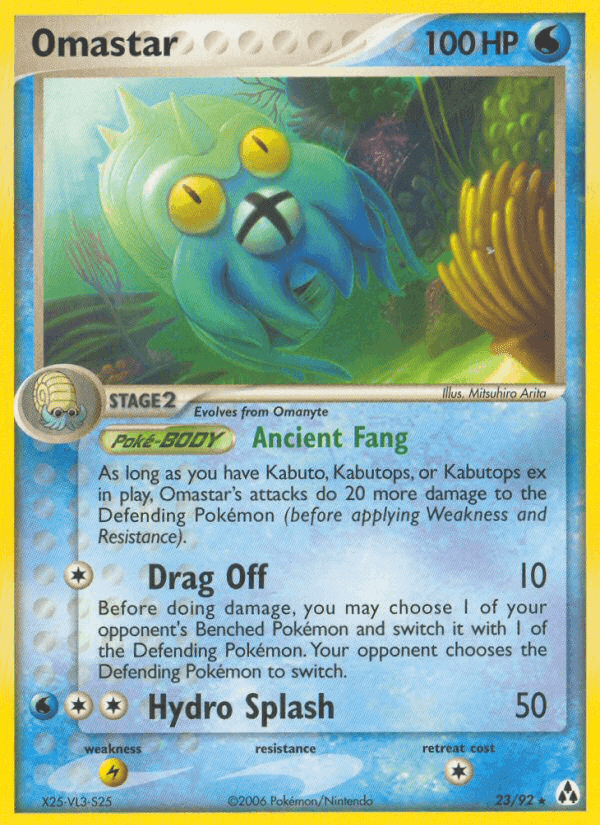Omastar, carta 23 di EX La Leggenda di Mew