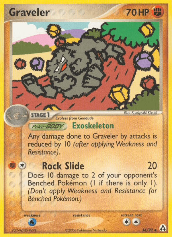 Graveler, carta 34 di EX La Leggenda di Mew