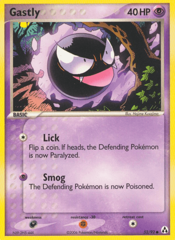Gastly, carta 52 di EX La Leggenda di Mew