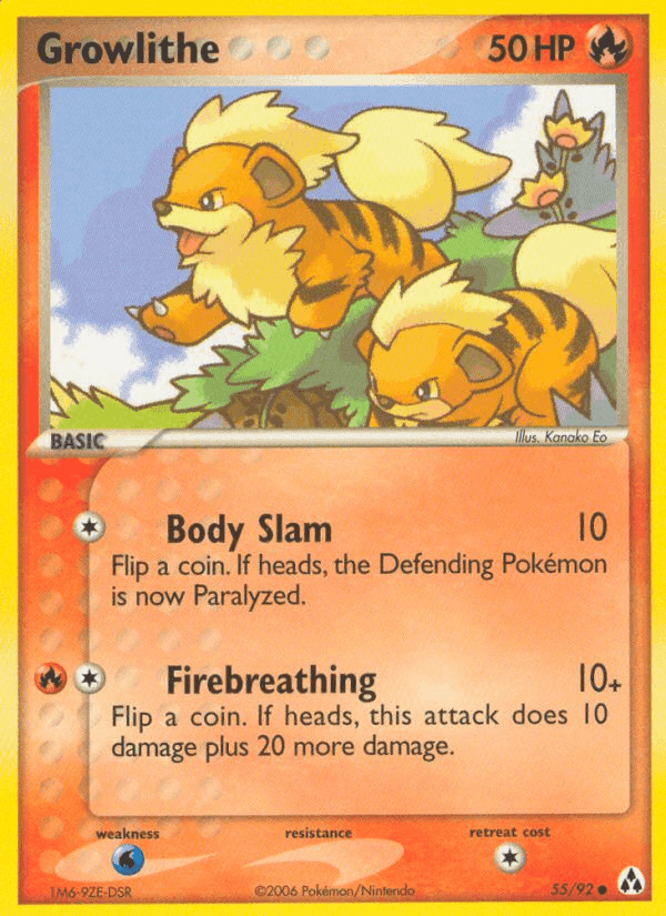 Growlithe, carta 55 di EX La Leggenda di Mew