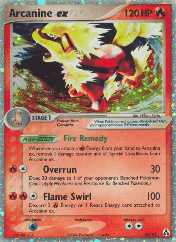 Arcanine ex, carta 83 di EX La Leggenda di Mew