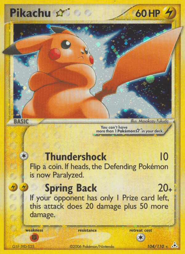 Pikachu Star, card 104 from Holon Phantoms