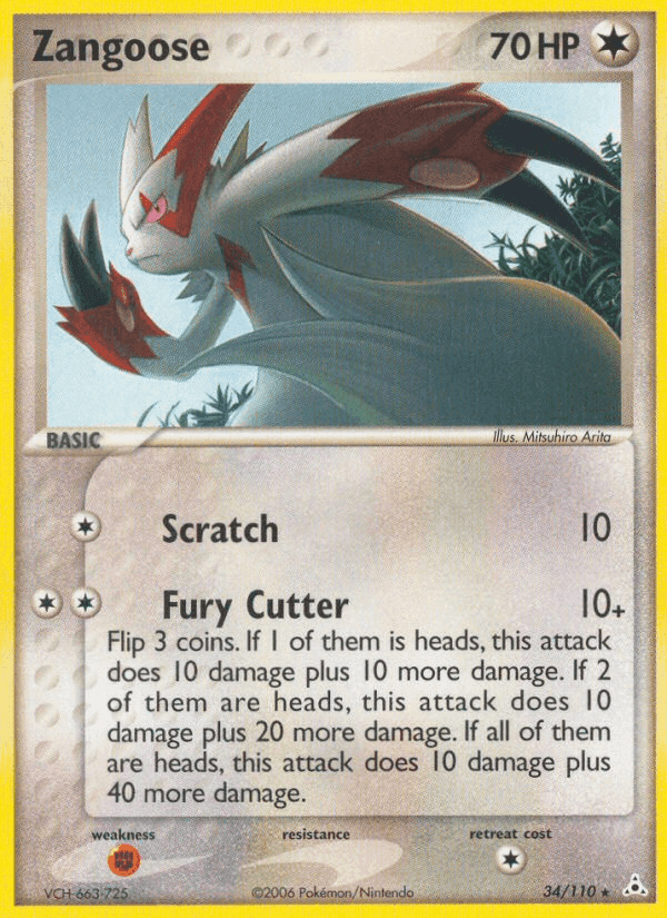 Zangoose, carta 34 de Holon Phantoms