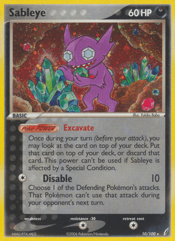 Sableye, carta 10 di EX Guardiani dei Cristalli