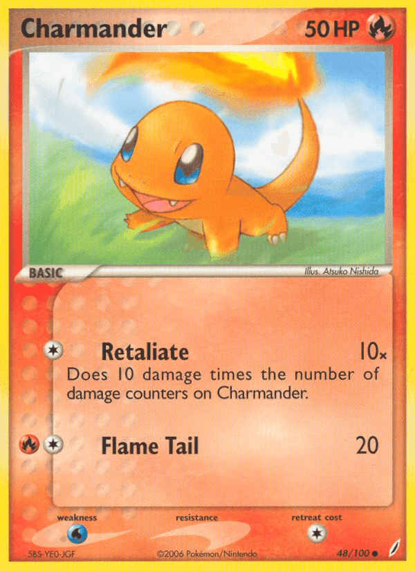 Charmander, carta 48 di EX Guardiani dei Cristalli