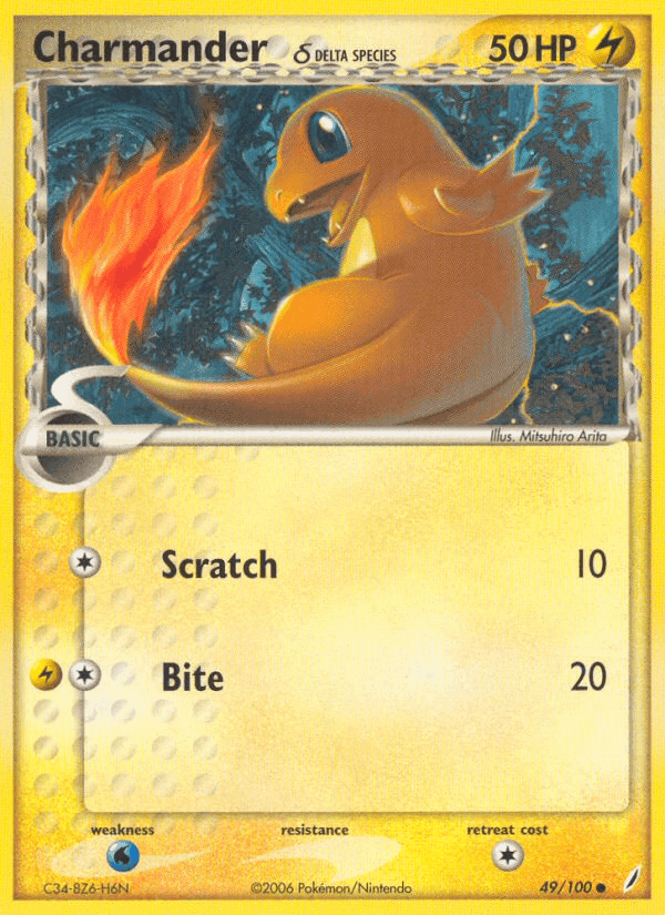 Charmander δ, carta 49 di EX Guardiani dei Cristalli