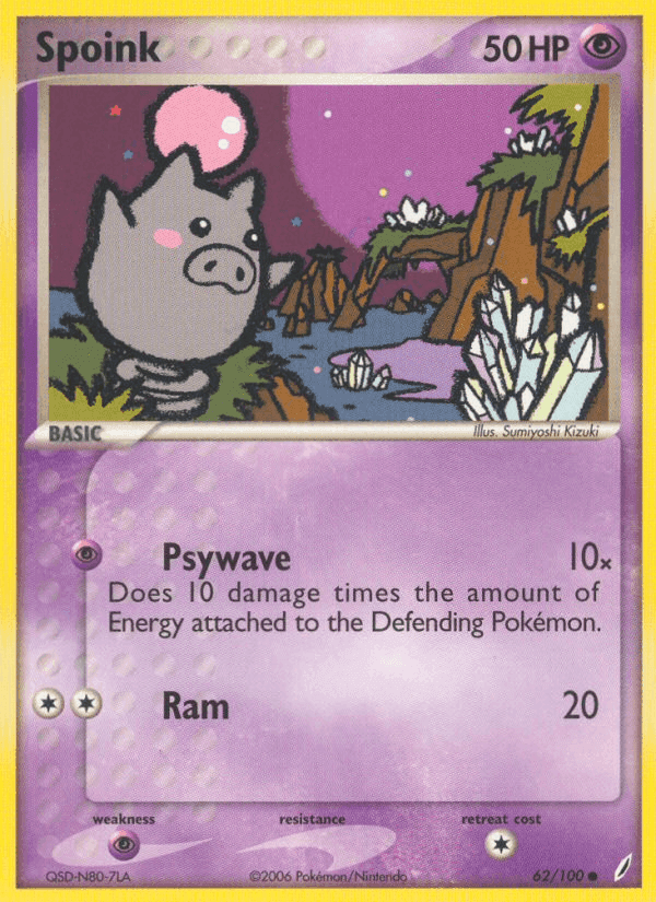 Spoink, card 62 from Crystal Guardians