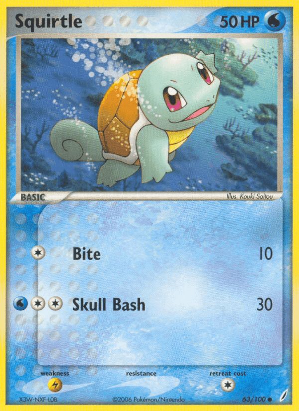 Squirtle, card 63 from Crystal Guardians
