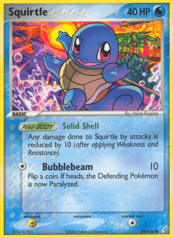 Squirtle, card 64 from Crystal Guardians
