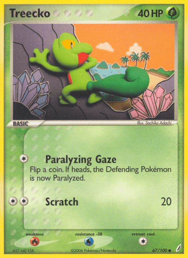 Treecko, carta 67 de Crystal Guardians